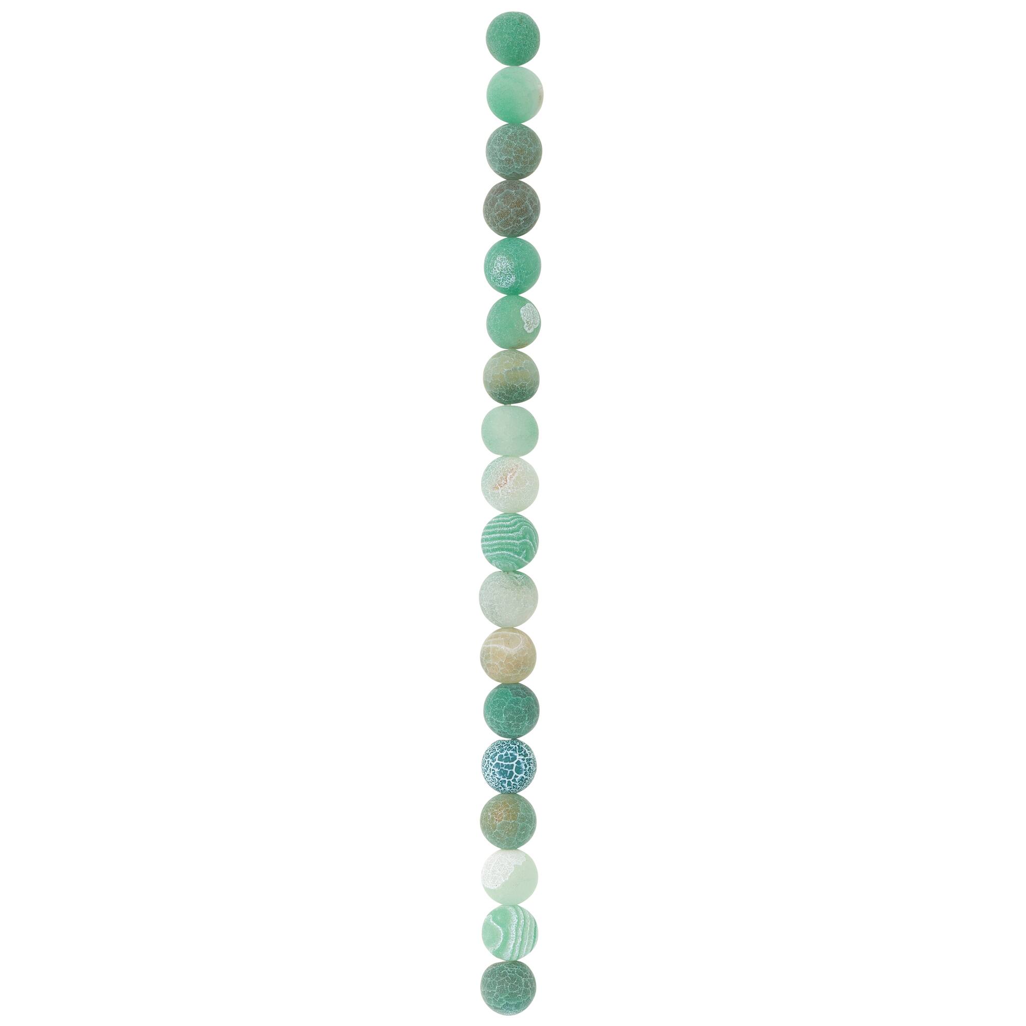 12 Packs: 18 ct. (216 total) Green Agate Crackle Matte Round Beads, 10mm by Bead Landing™